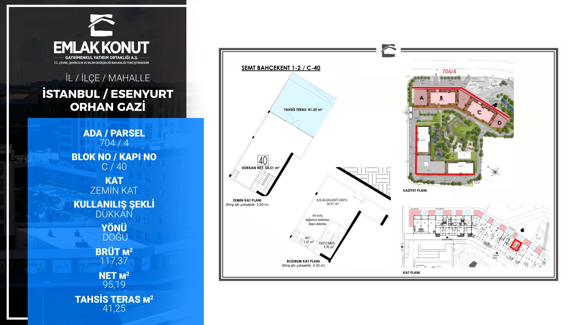 SEMT BAHÇEKENT 1-2 C BLOK 40 NUMARA (DEPOLU DÜKKAN)