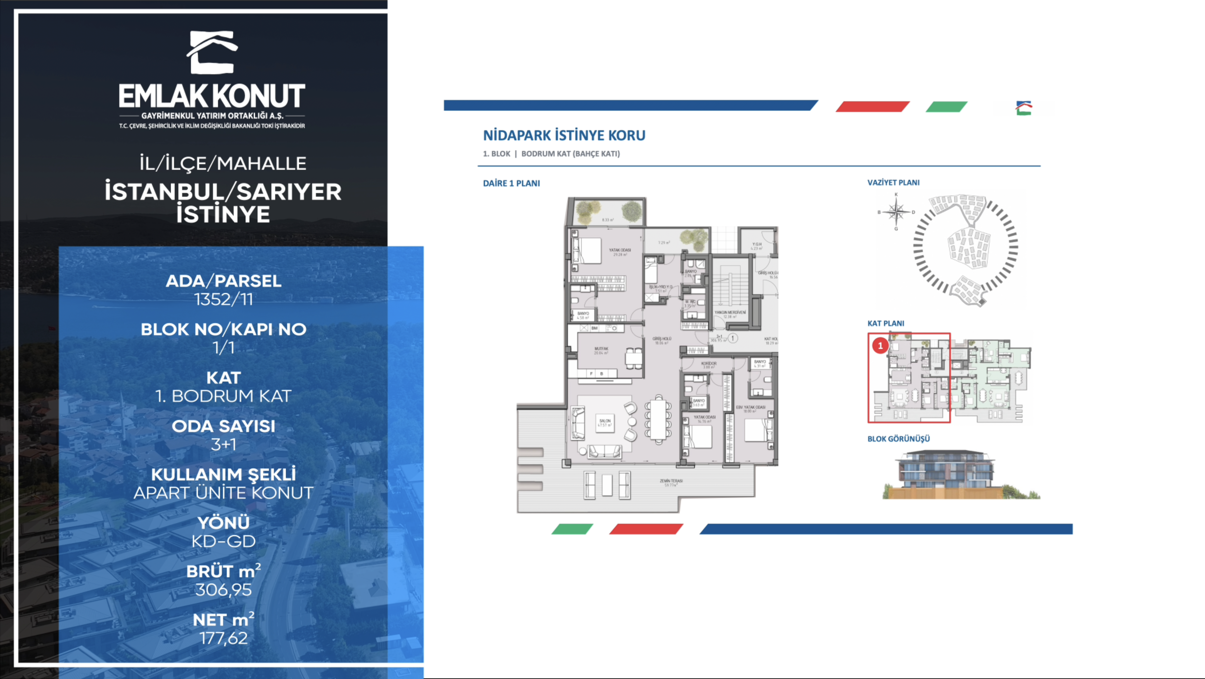 NİDAPARK İSTİNYE 1 BLOK 1 NUMARA