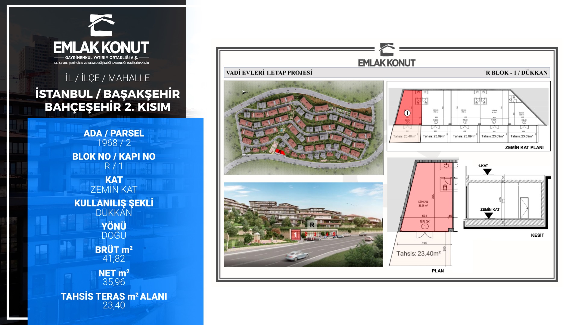 EMLAK KONUT VADİ EVLERİ 1.ETAP R BLOK 1 NUMARA