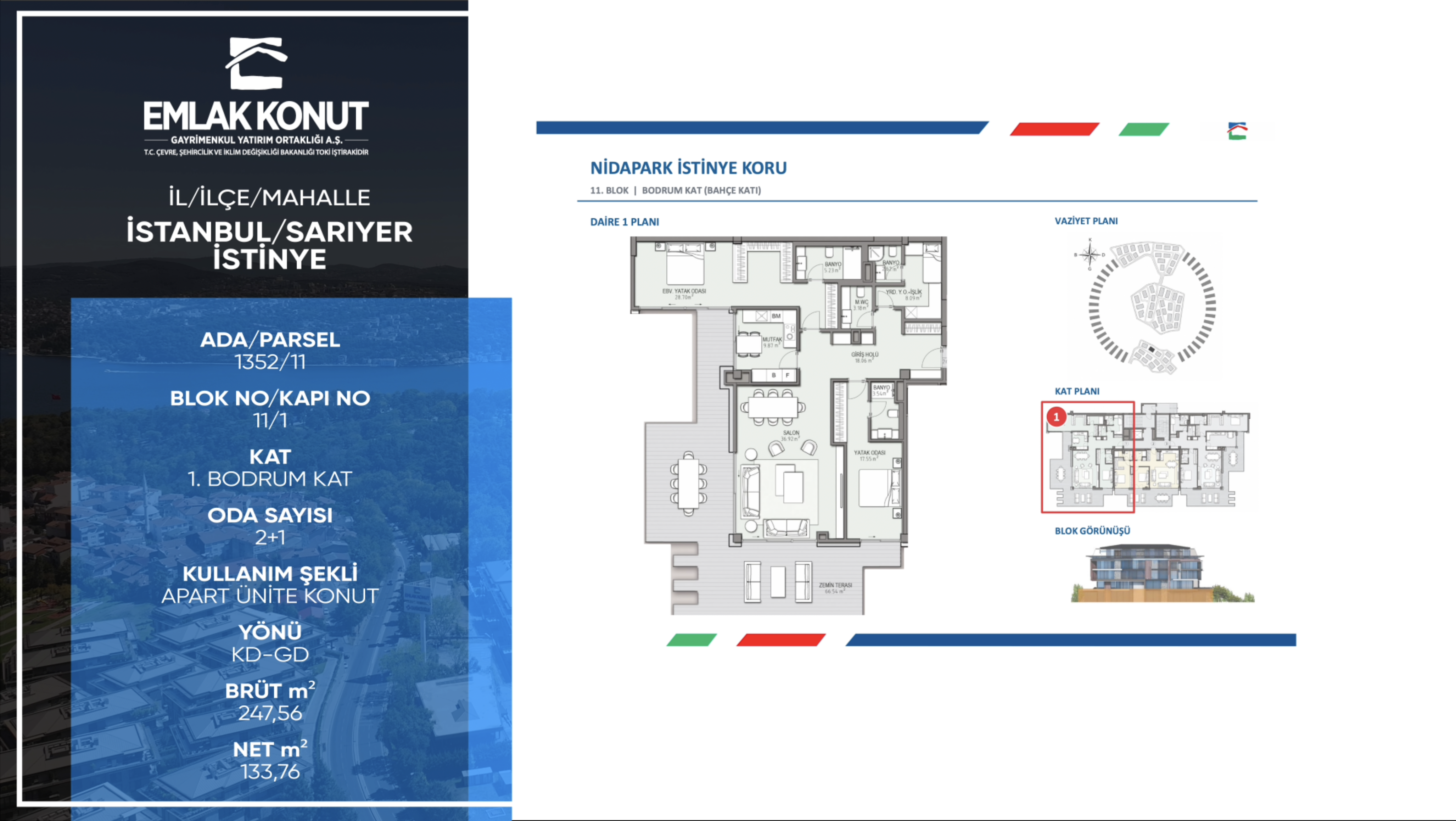NİDAPARK İSTİNYE 11 BLOK 1 NUMARA