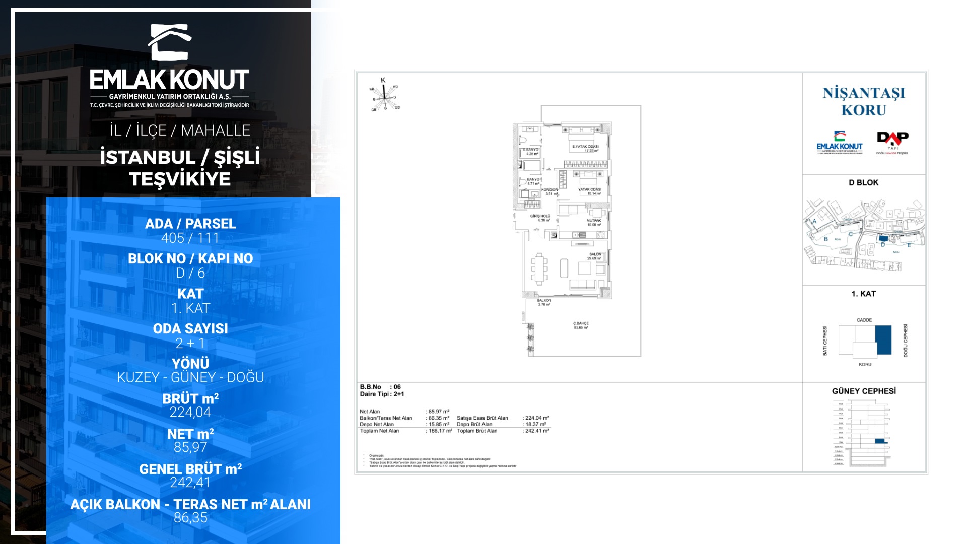 NİŞANTAŞI KORU D BLOK 6 NUMARA