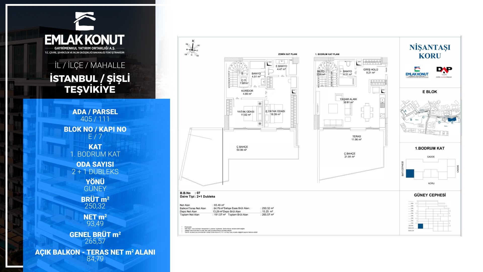 NİŞANTAŞI KORU E BLOK 7 NUMARA