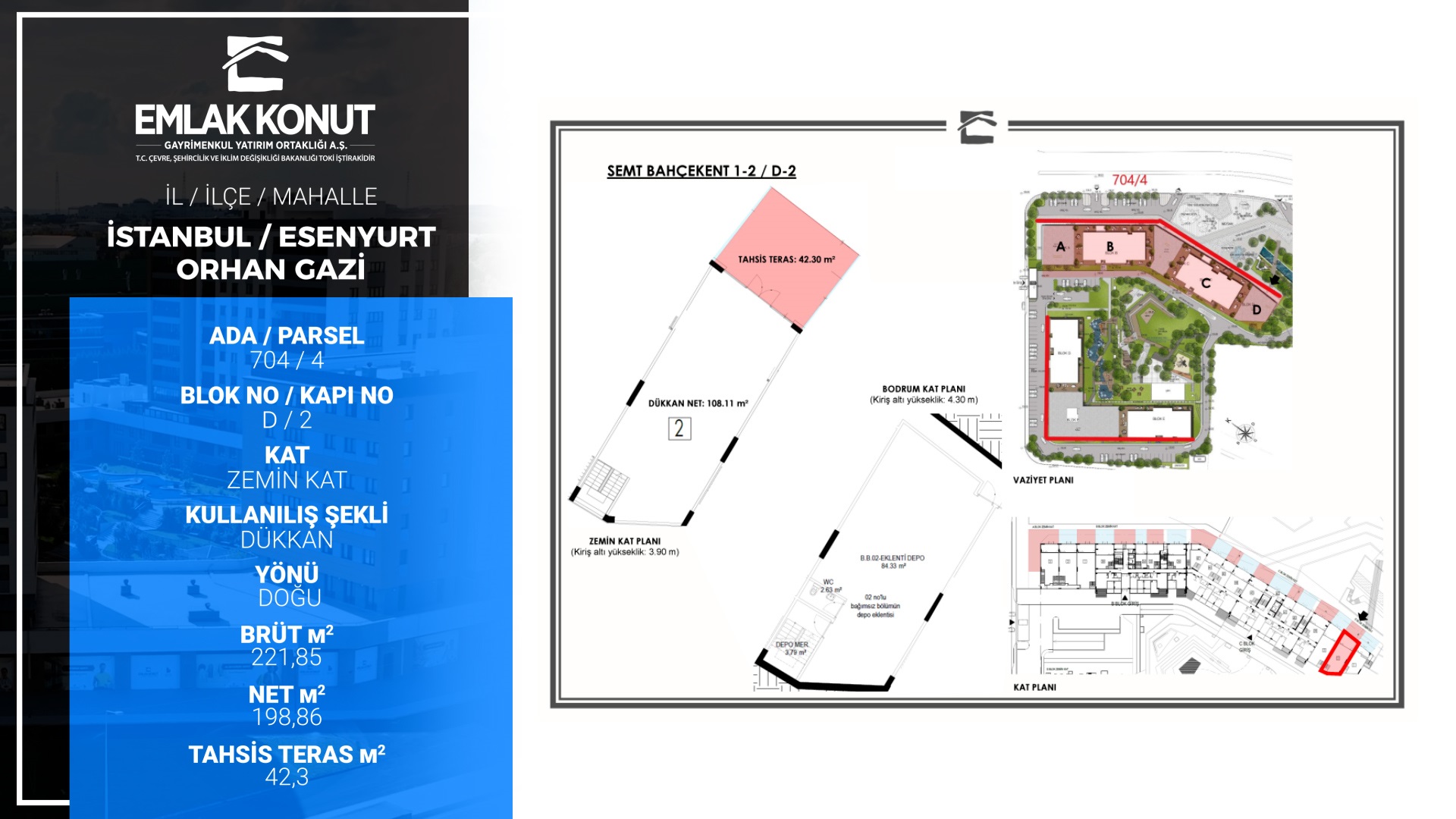 SEMT BAHÇEKENT 1-2 D BLOK 2 NUMARA (DEPOLU DÜKKAN)