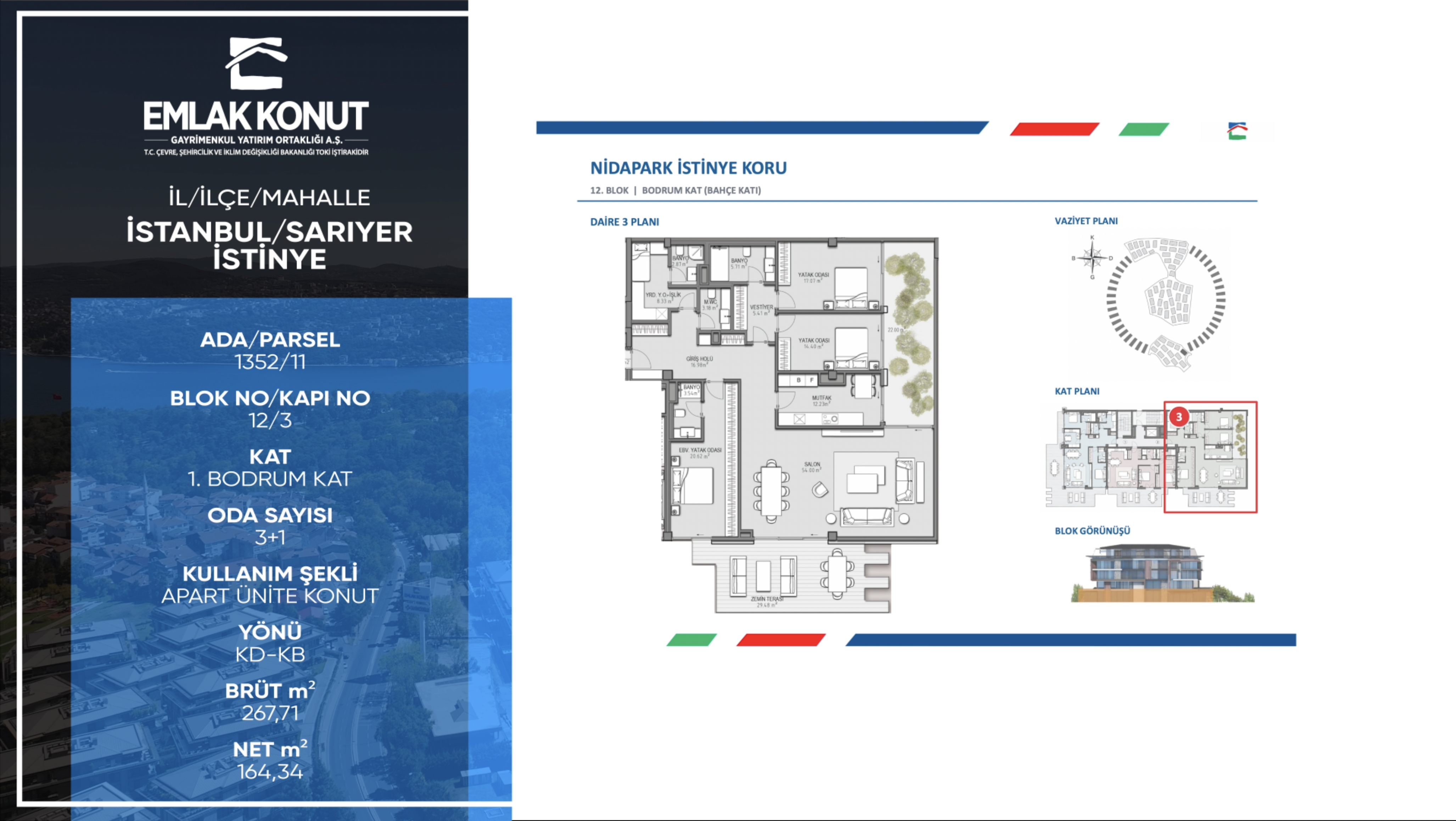 NİDAPARK İSTİNYE 12 BLOK 3 NUMARA