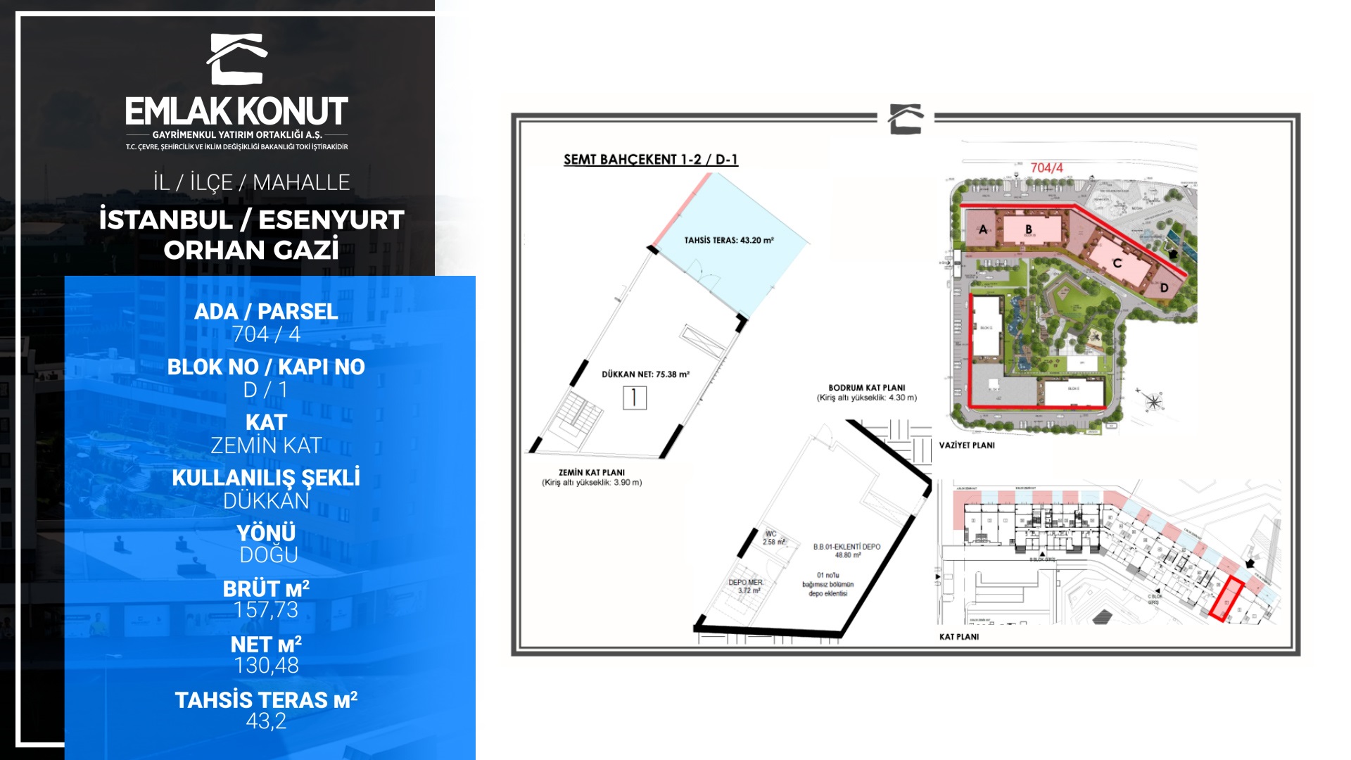 SEMT BAHÇEKENT 1-2 D BLOK 1 NUMARA (DEPOLU DÜKKAN)