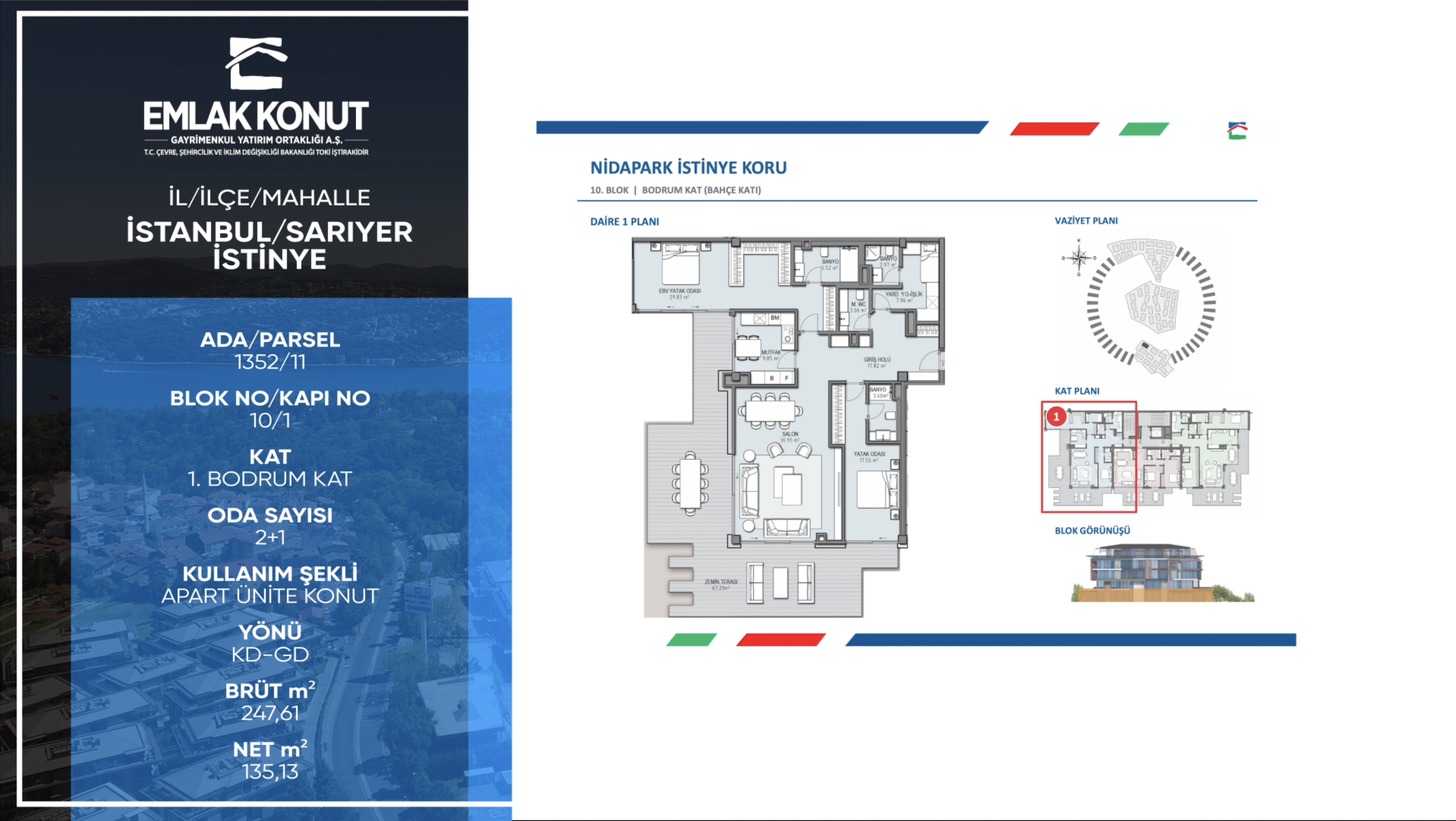 NİDAPARK İSTİNYE 10 BLOK 1 NUMARA