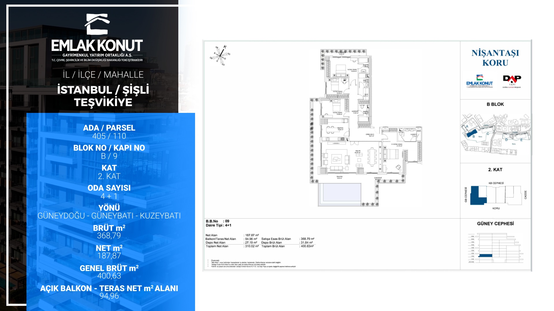 NİŞANTAŞI KORU B BLOK 9 NUMARA