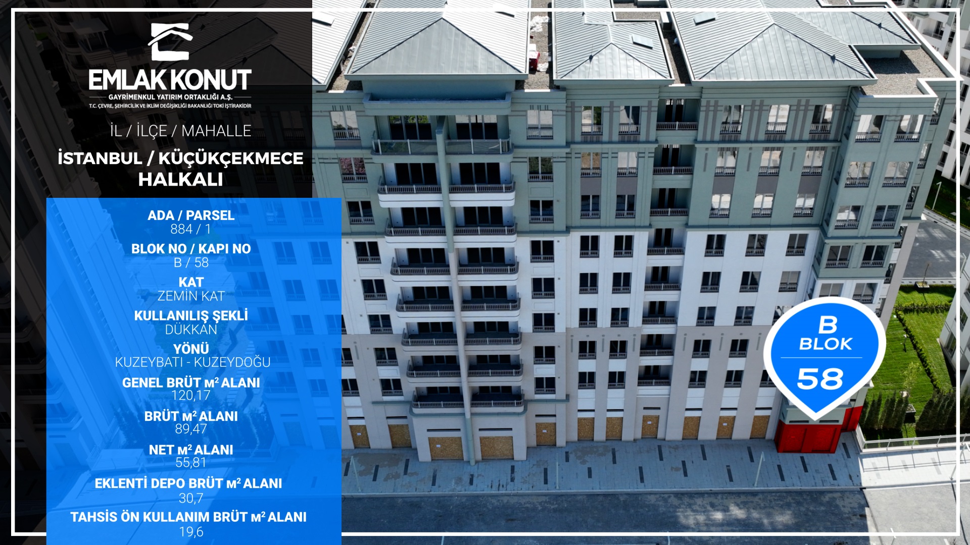 BİZİM MAHALLE 1-2 B BLOK 58 NUMARA (DÜKKAN)