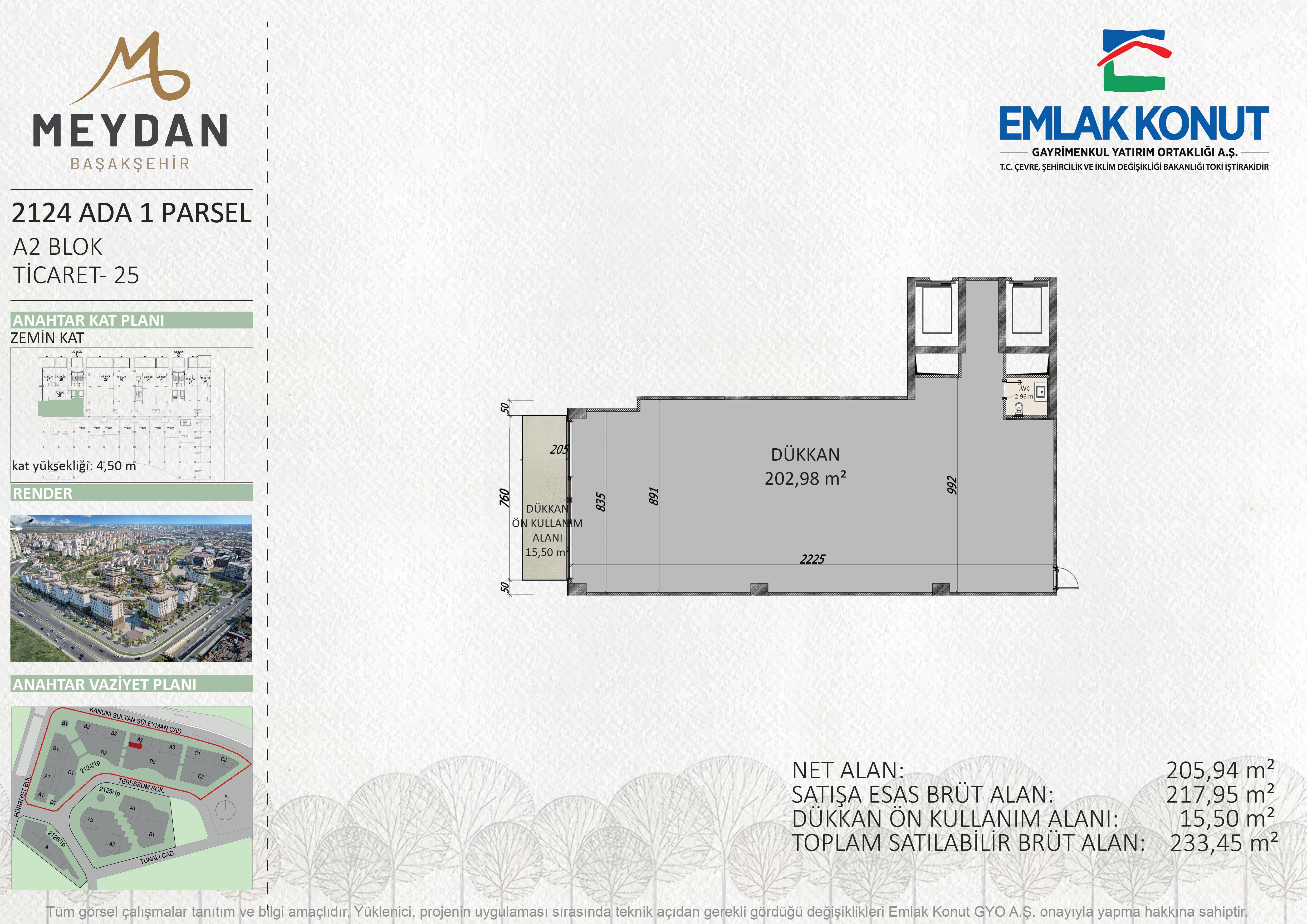 MEYDAN BAŞAKŞEHİR 2124 ADA 1 PARSEL A2 BLOK 25 NUMARA (DÜKKAN)